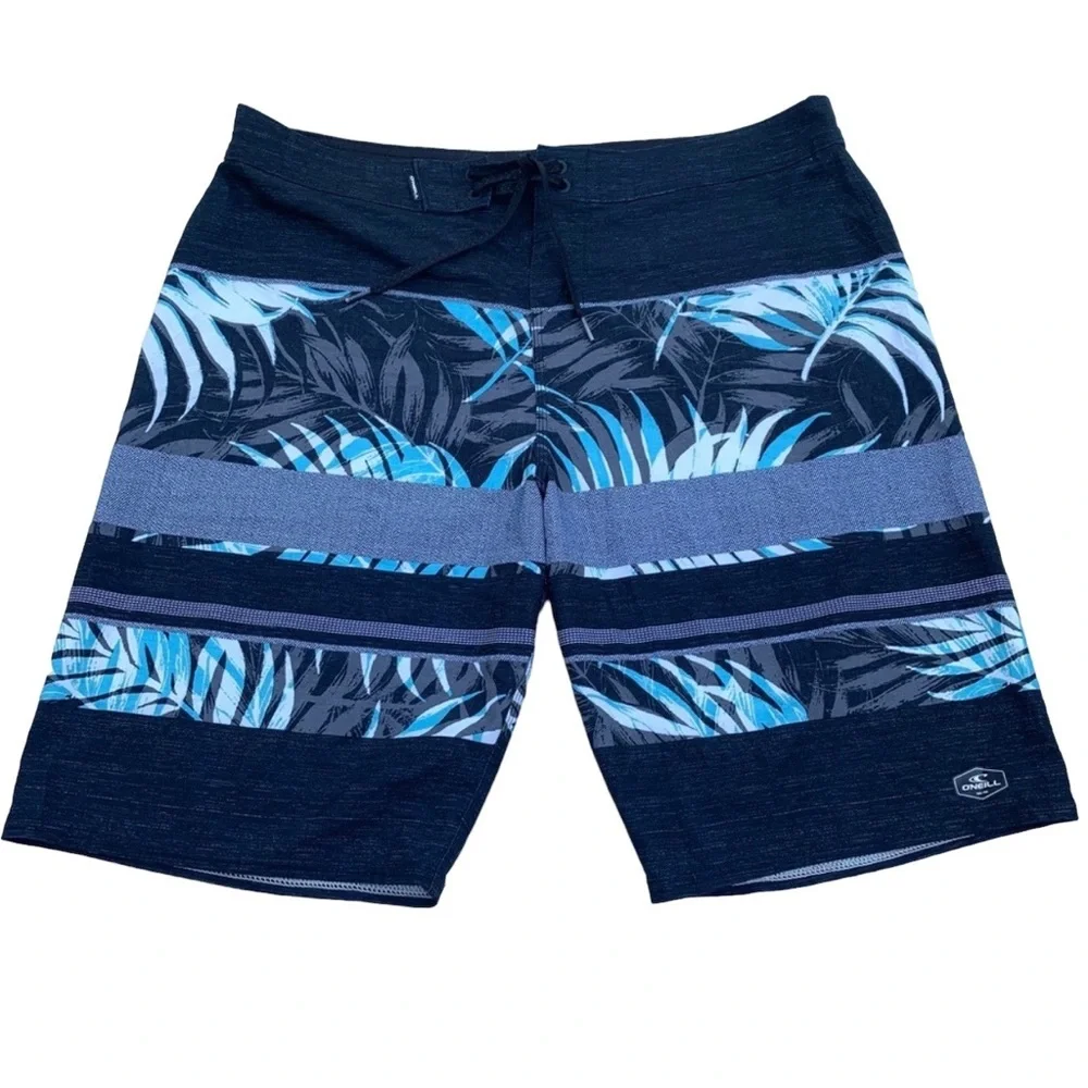 O’NEILL HyperFreak Men’s Tropical Black Swim Board Shorts Size 36